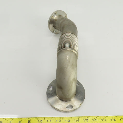 Laser Tube Pathway Flanged 90° Elbow W/Flex Bellows 45° Elbow 15" OAL