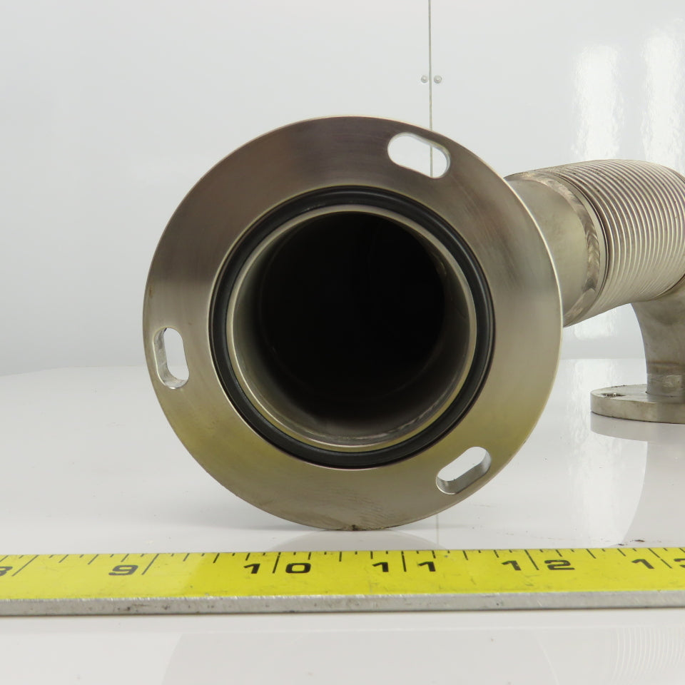 Laser Tube Pathway Flanged 90° Elbow W/Flex Bellows 45° Elbow 15" OAL