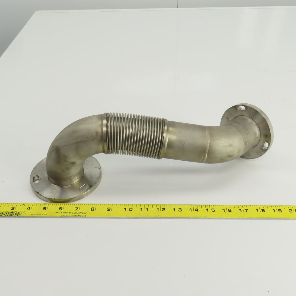 Laser Tube Pathway Flanged 90° Elbow W/Flex Bellows 45° Elbow 15" OAL
