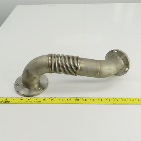 Laser Tube Pathway Flanged 90° Elbow W/Flex Bellows 45° Elbow 15" OAL