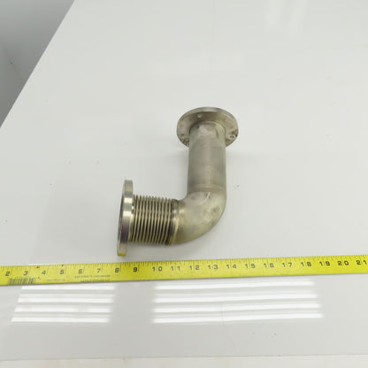 2" Flanged Stainless Steel 90° Elbow For Laser Tube Pathway 4" Flange