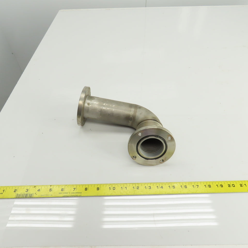 2" Flanged Stainless Steel 90° Elbow For Laser Tube Pathway 4" Flange