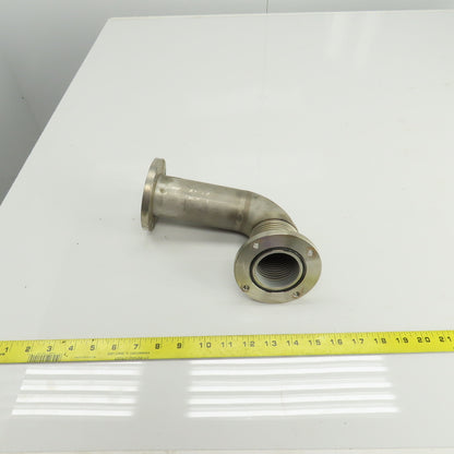 2" Flanged Stainless Steel 90° Elbow For Laser Tube Pathway 4" Flange