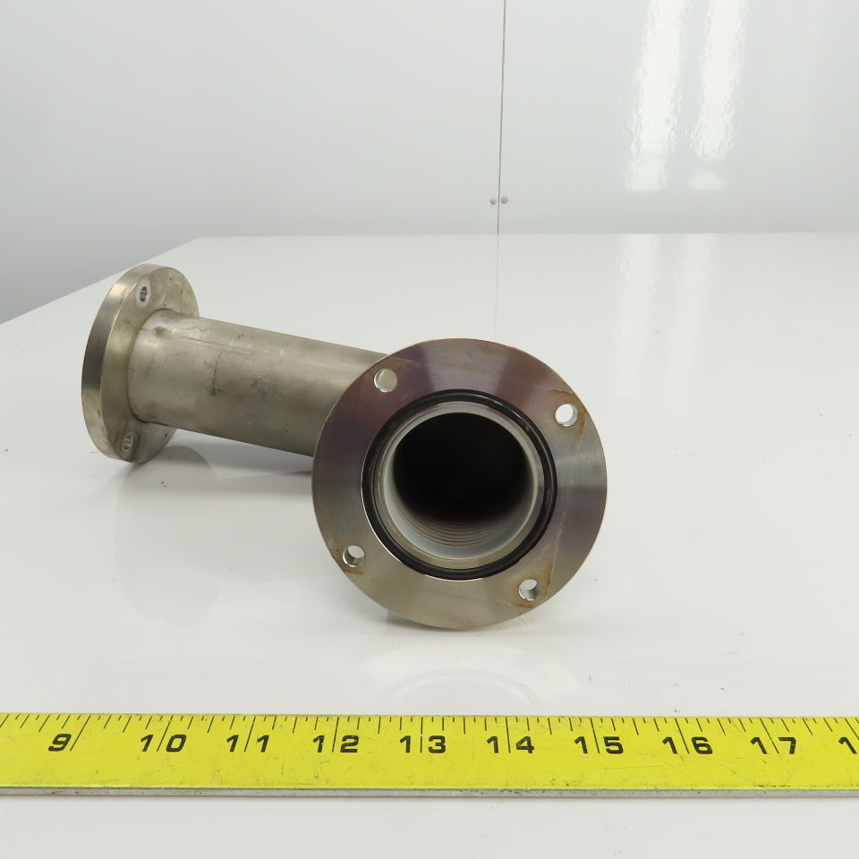 2" Flanged Stainless Steel 90° Elbow For Laser Tube Pathway 4" Flange