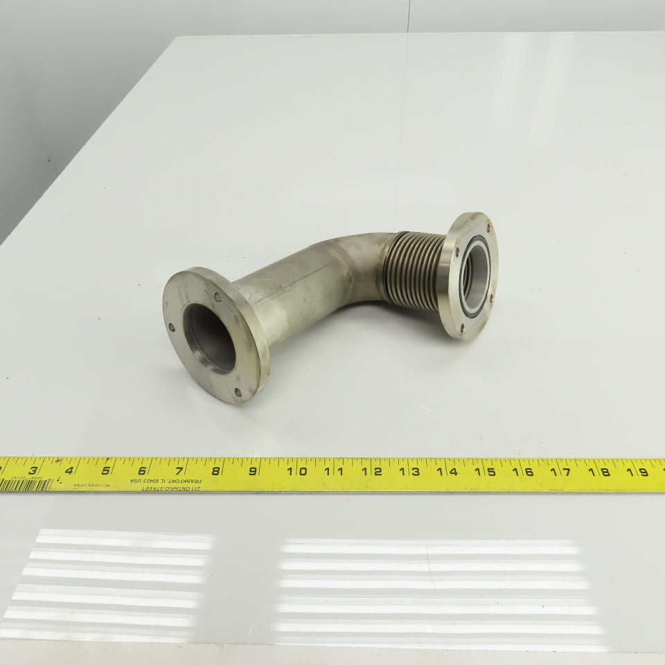2" Flanged Stainless Steel 90° Elbow For Laser Tube Pathway 4" Flange