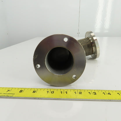 2" Flanged Stainless Steel 90° Elbow For Laser Tube Pathway 4" Flange