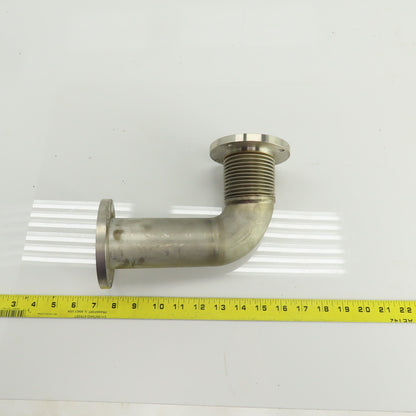 2" Flanged Stainless Steel 90° Elbow For Laser Tube Pathway 4" Flange