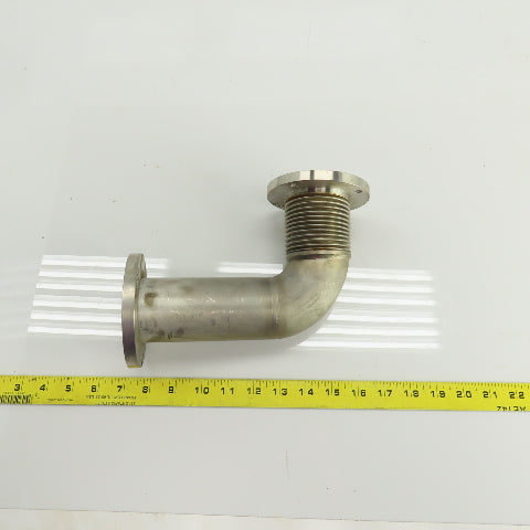 2" Flanged Stainless Steel 90° Elbow For Laser Tube Pathway 4" Flange