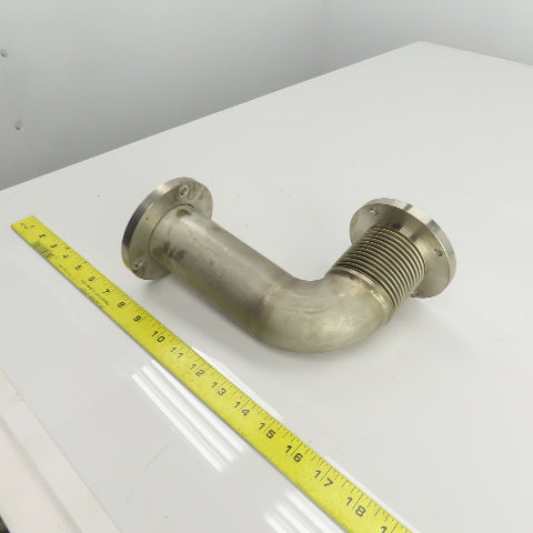 2" Flanged Stainless Steel 90° Elbow For Laser Tube Pathway 4" Flange