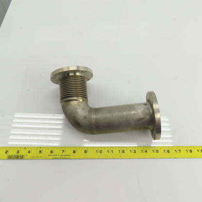2" Flanged Stainless Steel 90° Elbow For Laser Tube Pathway 4" Flange