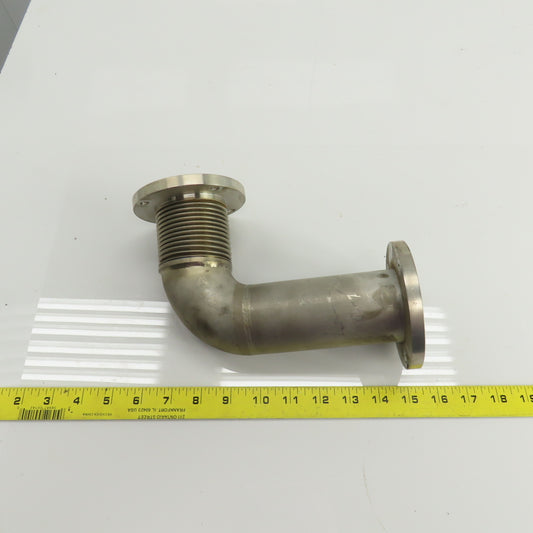 2" Flanged Stainless Steel 90° Elbow For Laser Tube Pathway 4" Flange