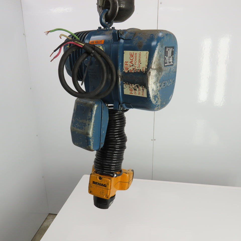 Demag PM12LF 275LB Electric Hoist 10' Lift 2 Speed 7.8/46.6 FPM 460V 3Ph