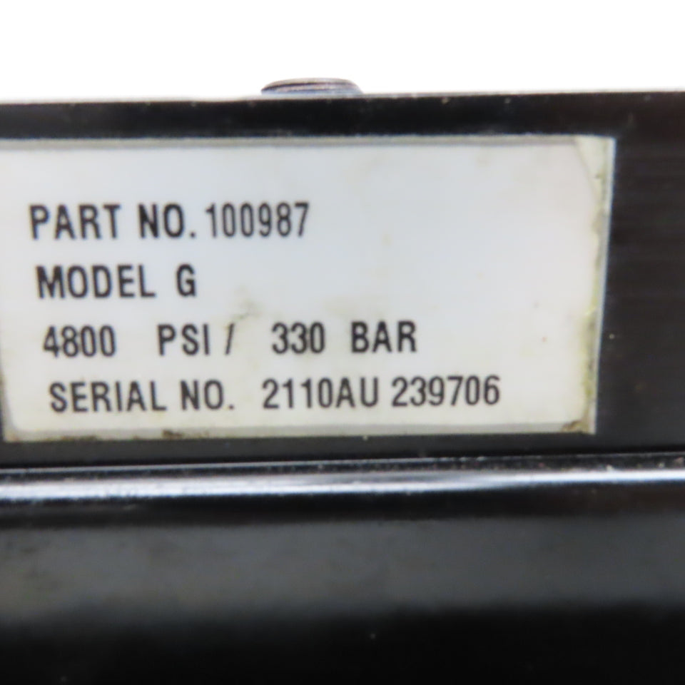 Hydac 100987 Model G Air Powered Hydraulic Pump Single Stage 4800PSI