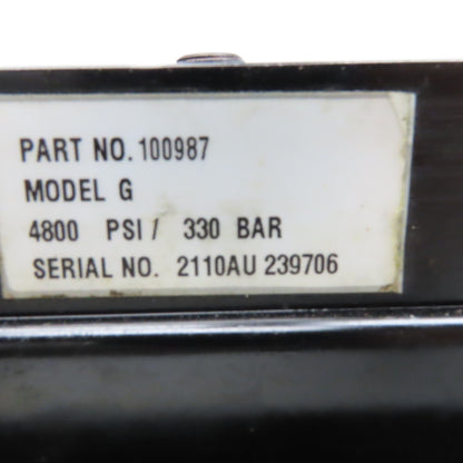 Hydac 100987 Model G Air Powered Hydraulic Pump Single Stage 4800PSI
