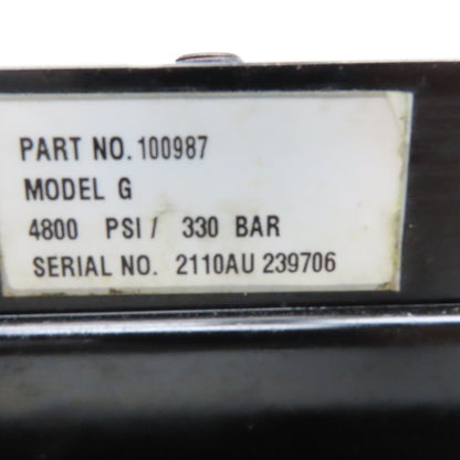 Hydac 100987 Model G Air Powered Hydraulic Pump Single Stage 4800PSI