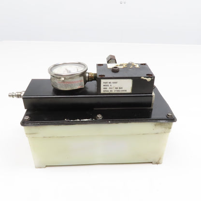 Hydac 100987 Model G Air Powered Hydraulic Pump Single Stage 4800PSI