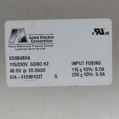 Acme 500B48HA 115/230V 50/60Hz Power Supply 48VDC Output