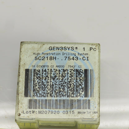 Gen3sys 5C218H-.7543-CI Replaceable Carbide Spade Drill Tip Insert 0.7543" Diam