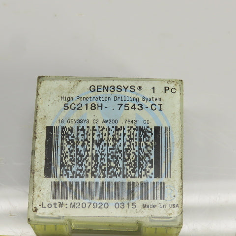 Gen3sys 5C218H-.7543-CI Replaceable Carbide Spade Drill Tip Insert 0.7543" Diam