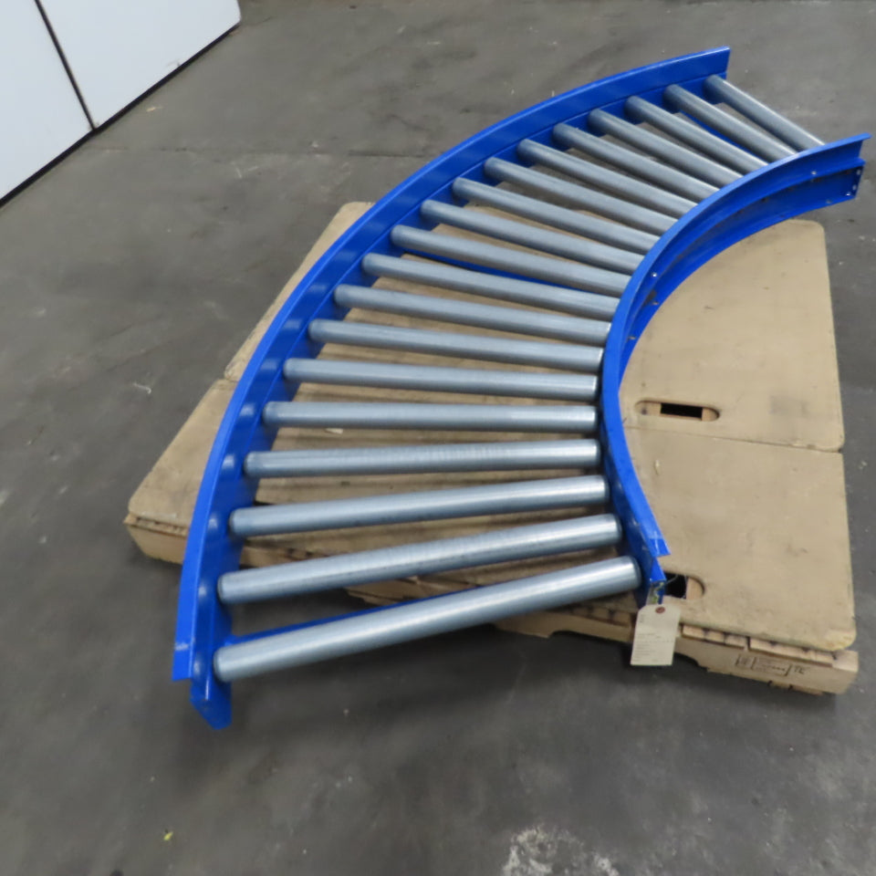 26" Wide 23" BF Gravity Roller Curved Box Conveyor 90°