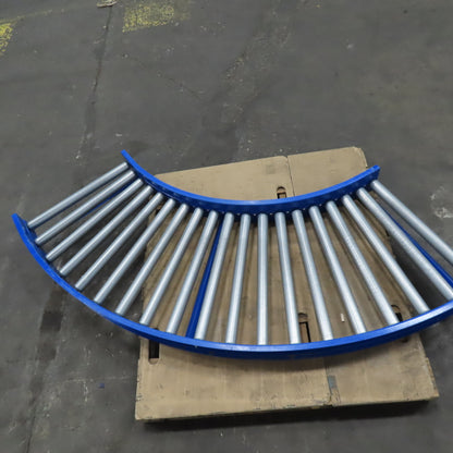 26" Wide 23" BF Gravity Roller Curved Box Conveyor 90°