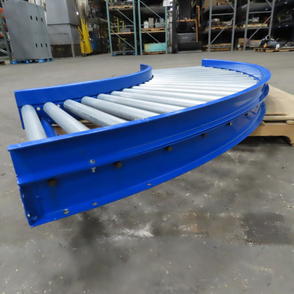 26" Wide 23" BF Gravity Roller Curved Box Conveyor 90°