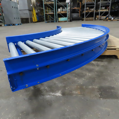 26" Wide 23" BF Gravity Roller Curved Box Conveyor 90°