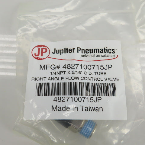 Jupiter Pneumatics 4827100715JP Flow Control Valve 3/8" NPT x 5/16" OD Lot Of 8
