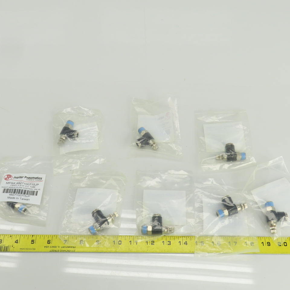Jupiter Pneumatics 4827100715JP Flow Control Valve 3/8" NPT x 5/16" OD Lot Of 8