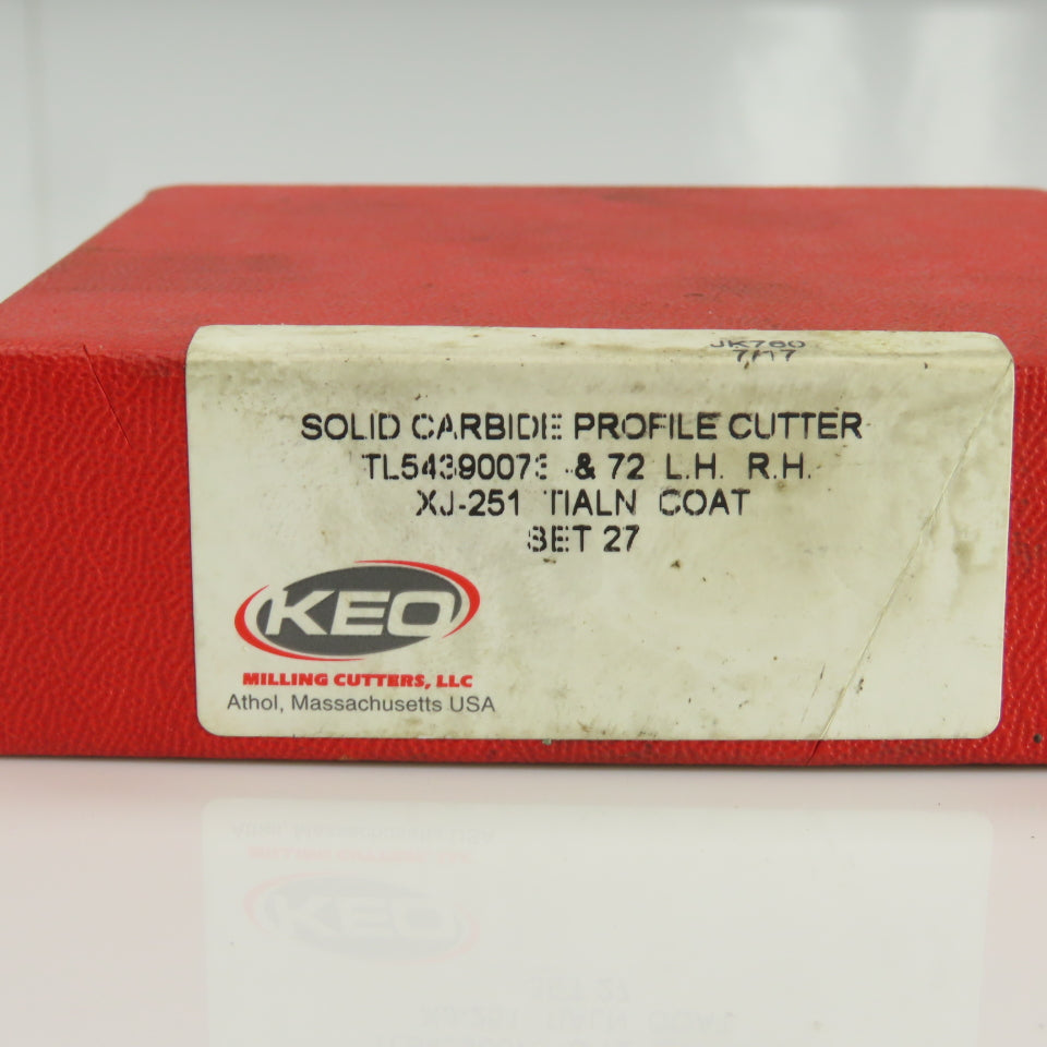KEO TL54390073 Solid Carbide Profile Cutter 2" Cut Diam. 7/8" Keyed Arbor