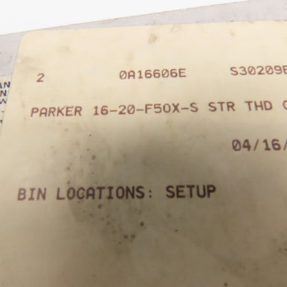 Parker 16-20 F50X-S 1-5/8-12 SAE ORB Male x 1" JIC Male Adapter Lot Of 2
