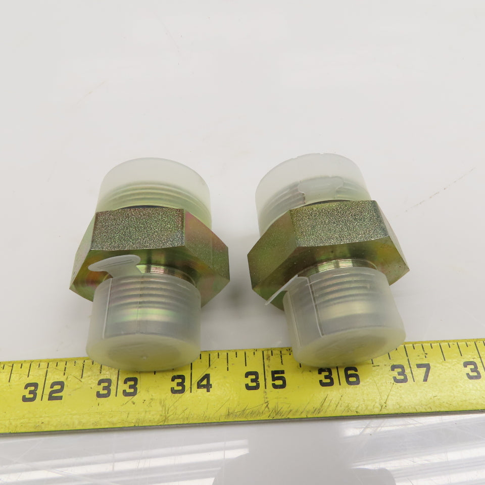 Parker 16-20 F50X-S 1-5/8-12 SAE ORB Male x 1" JIC Male Adapter Lot Of 2