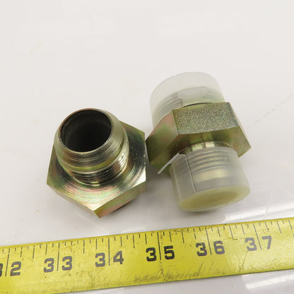 Parker 16-20 F50X-S 1-5/8-12 SAE ORB Male x 1" JIC Male Adapter Lot Of 2