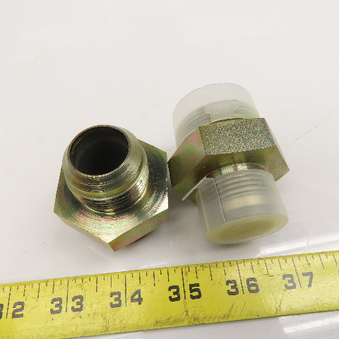 Parker 16-20 F50X-S 1-5/8-12 SAE ORB Male x 1" JIC Male Adapter Lot Of 2