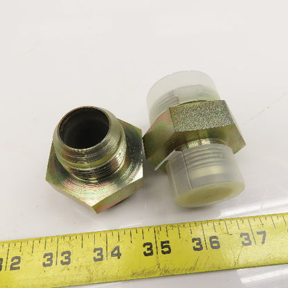 Parker 16-20 F50X-S 1-5/8-12 SAE ORB Male x 1" JIC Male Adapter Lot Of 2