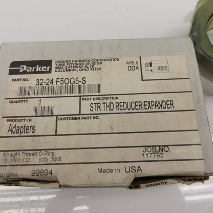 Parker 32-24 F5OG5-S 2-1/2" ORB Male x 1-7/8-12 Female SAE ORB Adapter Bushing
