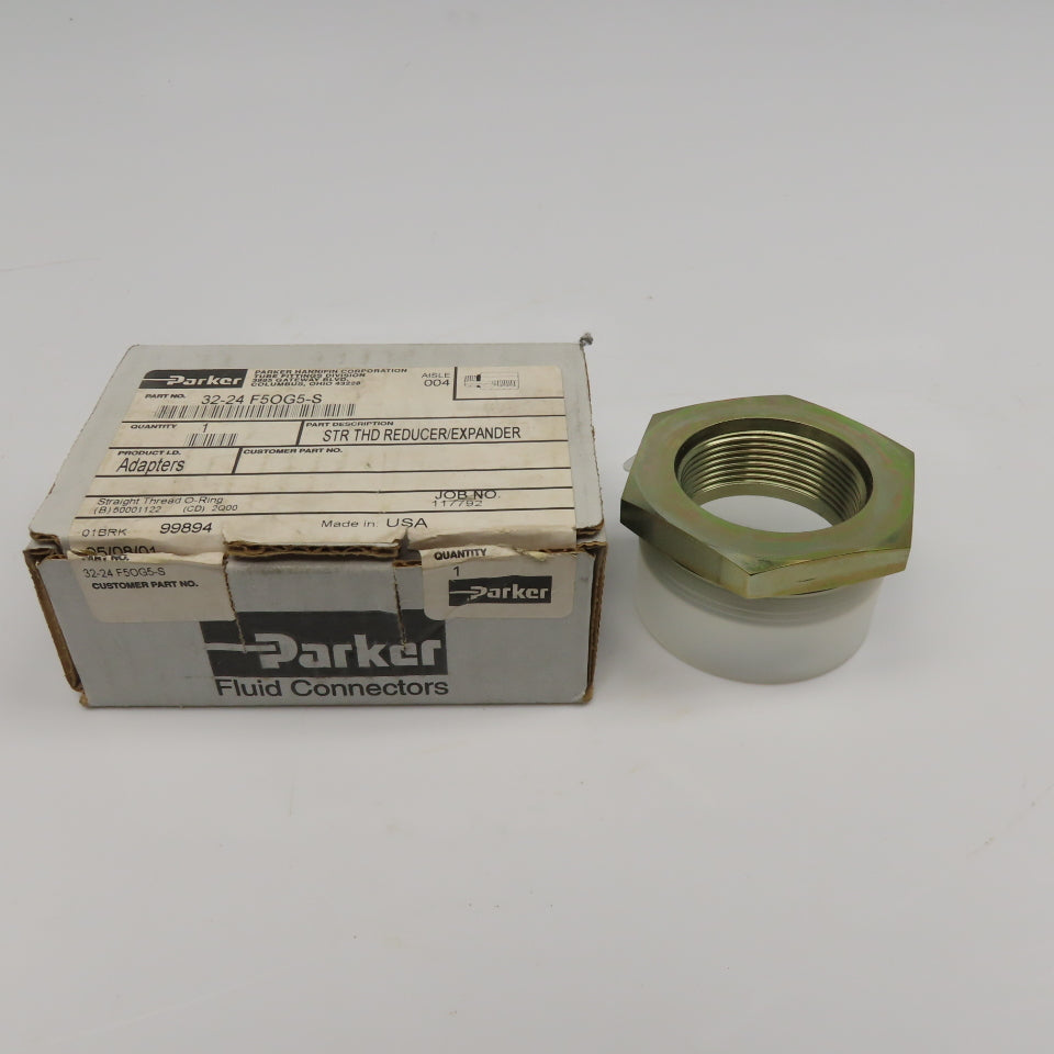 Parker 32-24 F5OG5-S 2-1/2" ORB Male x 1-7/8-12 Female SAE ORB Adapter Bushing