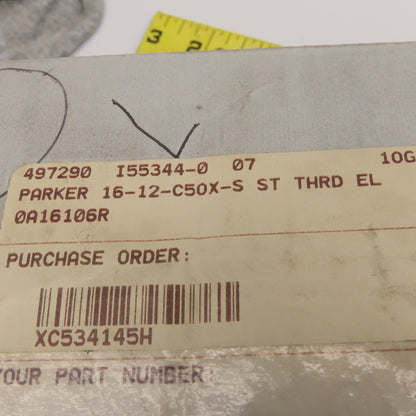 Parker 16-12 C50X-5 3/4" Male JIC Flare x 1-5/16-12 SAE ORB Hydraulic Elbow 90°