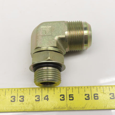 Parker 16-12 C50X-5 3/4" Male JIC Flare x 1-5/16-12 SAE ORB Hydraulic Elbow 90°