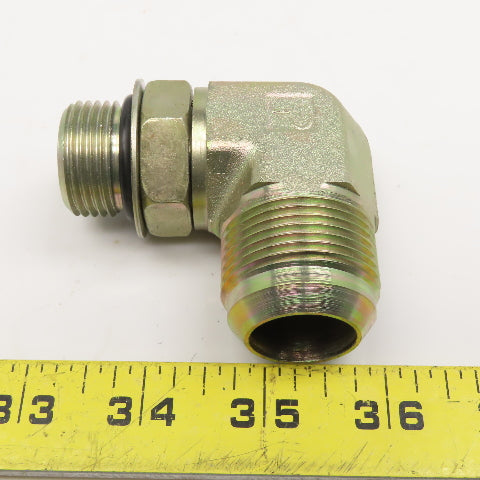Parker 16-12 C50X-5 3/4" Male JIC Flare x 1-5/16-12 SAE ORB Hydraulic Elbow 90°
