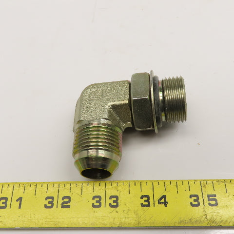 Parker 12 C50X-5 5/8" Male JIC Flare x 1-1/16-12 SAE ORB Hydraulic Elbow 90°