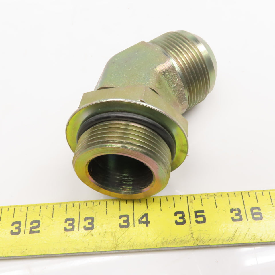 Parker 20 V50X-S 1-1/4" Male JIC Flare x 1-5/8"-12 Male SAE ORB 45° Elbow