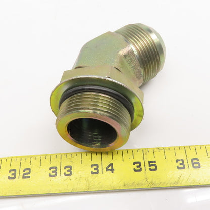 Parker 20 V50X-S 1-1/4" Male JIC Flare x 1-5/8"-12 Male SAE ORB 45° Elbow