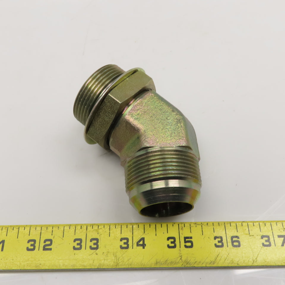 Parker 20 V50X-S 1-1/4" Male JIC Flare x 1-5/8"-12 Male SAE ORB 45° Elbow