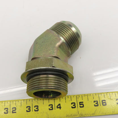 Parker 20 V50X-S 1-1/4" Male JIC Flare x 1-5/8"-12 Male SAE ORB 45° Elbow