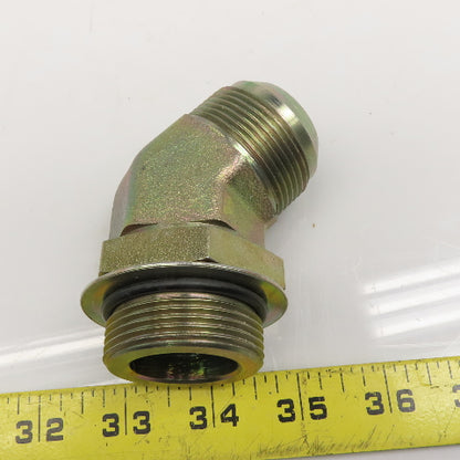 Parker 20 V50X-S 1-1/4" Male JIC Flare x 1-5/8"-12 Male SAE ORB 45° Elbow
