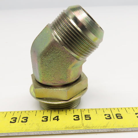 Parker 20 V50X-S 1-1/4" Male JIC Flare x 1-5/8"-12 Male SAE ORB 45° Elbow
