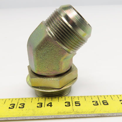 Parker 20 V50X-S 1-1/4" Male JIC Flare x 1-5/8"-12 Male SAE ORB 45° Elbow