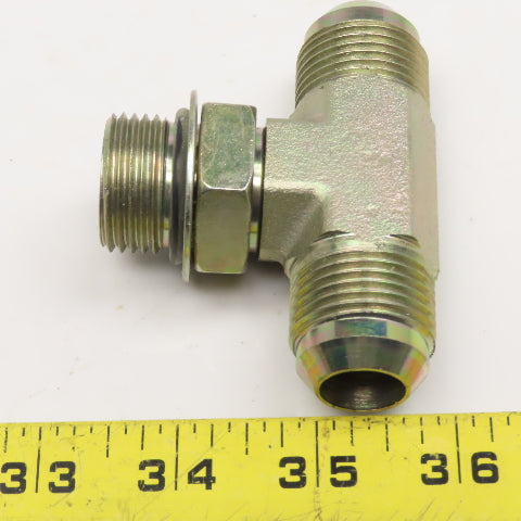 Parker 12-S50X-S 1-1/16-12 SAE ORB Male x 3/4" JIC x 3/4" JIC Branch TEE