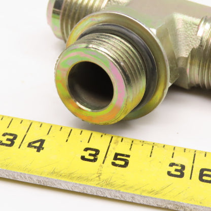 Parker 12-S50X-S 1-1/16-12 SAE ORB Male x 3/4" JIC x 3/4" JIC Branch TEE